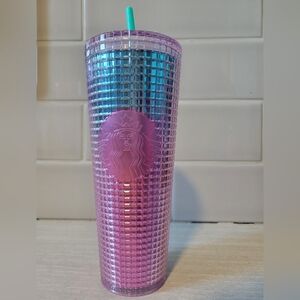 Starbucks Gradient Pink and Blue Textured Tumbler